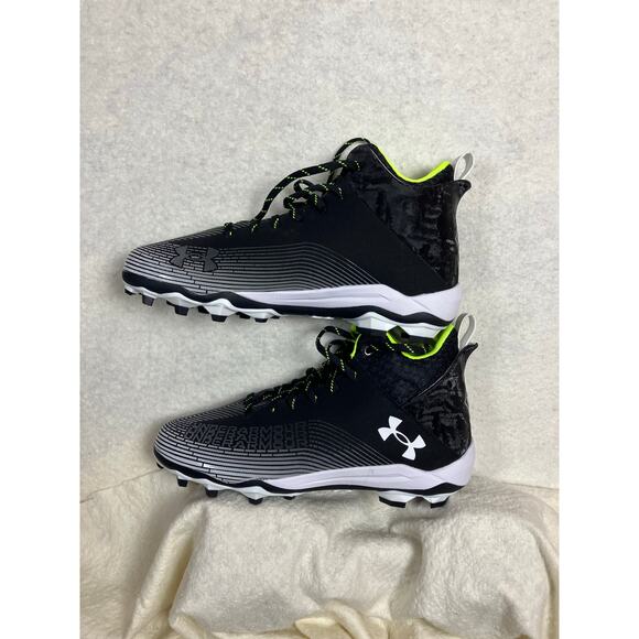 Under Armor Men’s Hammer 2.0 Football Cleats Size 12 Green Black White - Picture 1 of 6